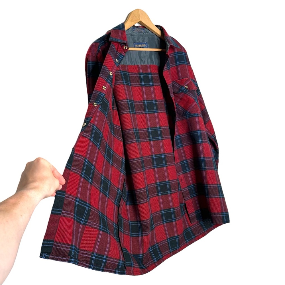 Vintage Woodland Wool Plaid Button-Up flannel Shirt - Picture 5 of 7